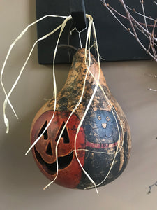 Cat and Jack Painted Hanging Gourd